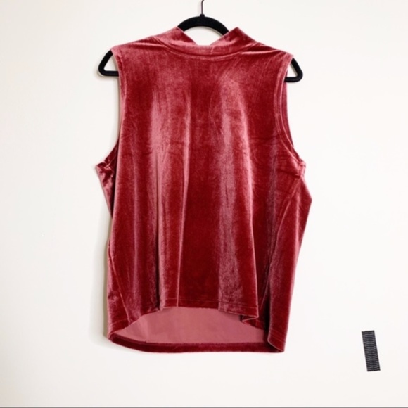 J.Crew NWT Garnet Red Velvet Sleeveless Top Sz XL - Picture 3 of 9